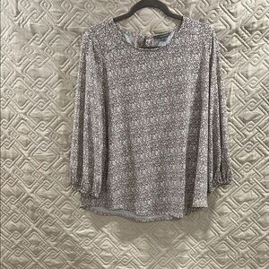 Adrianna Papell Monochrome Patterned Blouse